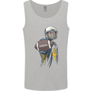 American Football Player Holding a Ball Mens Vest Tank Top Sports Grey