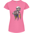 American Football Player Holding a Ball Womens Petite Cut T-Shirt Azalea