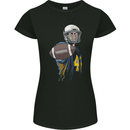 American Football Player Holding a Ball Womens Petite Cut T-Shirt Black