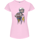 American Football Player Holding a Ball Womens Petite Cut T-Shirt Light Pink