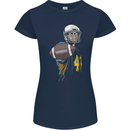 American Football Player Holding a Ball Womens Petite Cut T-Shirt Navy Blue