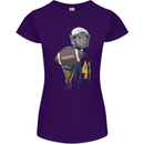 American Football Player Holding a Ball Womens Petite Cut T-Shirt Purple