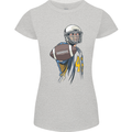 American Football Player Holding a Ball Womens Petite Cut T-Shirt Sports Grey