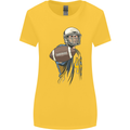 American Football Player Holding a Ball Womens Wider Cut T-Shirt Yellow