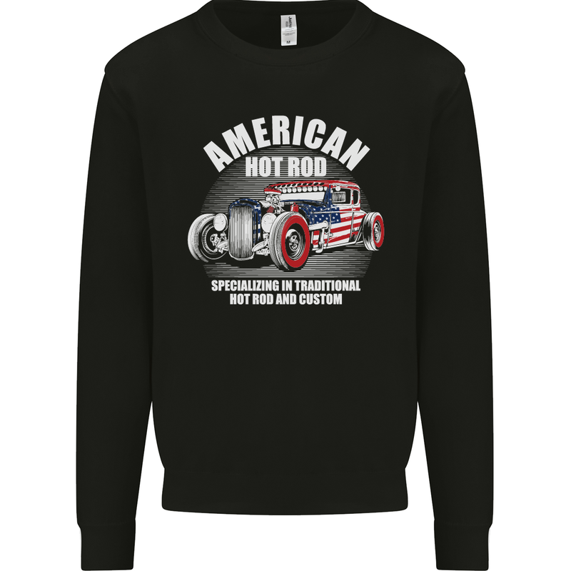 American Hot Rod Hotrod Dragster Racing Kids Sweatshirt Jumper Black