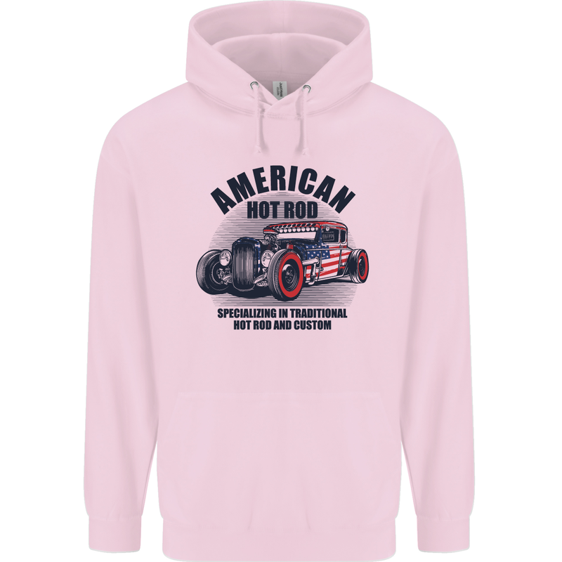 American Hot Rod Hotrod Enthusiast Car Childrens Kids Hoodie Light Pink