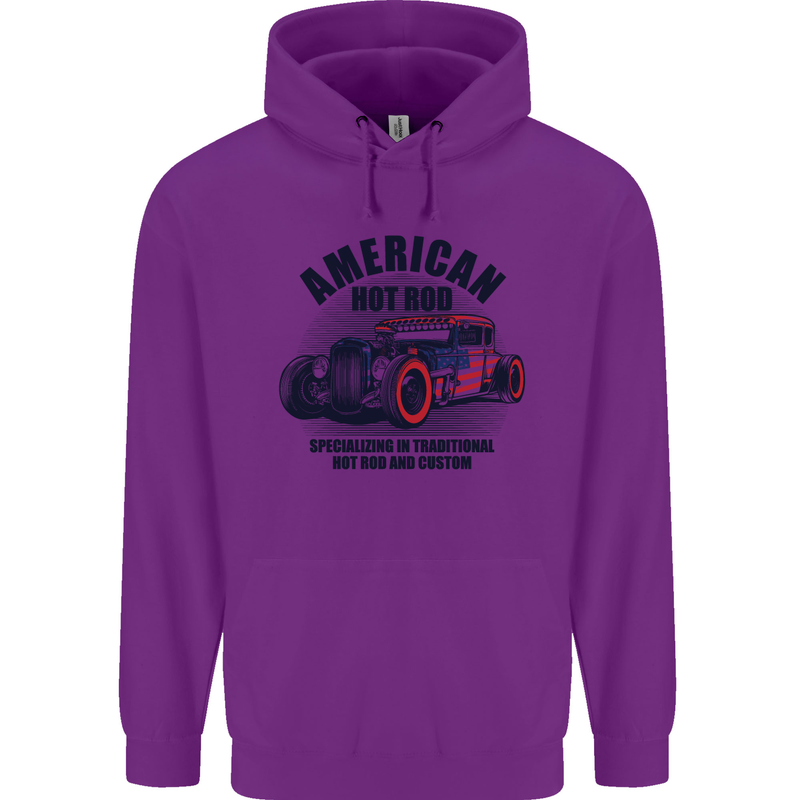 American Hot Rod Hotrod Enthusiast Car Childrens Kids Hoodie Purple