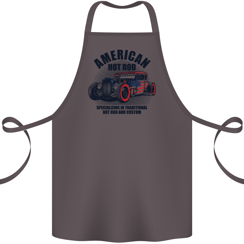 American Hot Rod Hotrod Enthusiast Car Cotton Apron 100% Organic Dark Grey