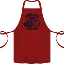 American Hot Rod Hotrod Enthusiast Car Cotton Apron 100% Organic Maroon