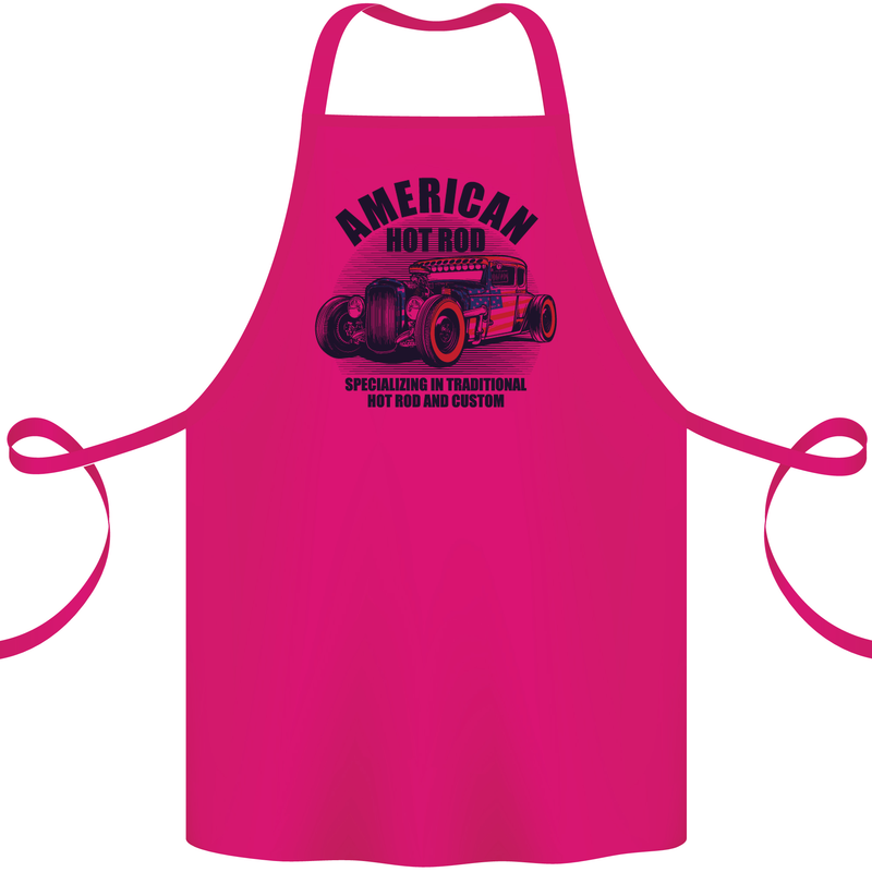 American Hot Rod Hotrod Enthusiast Car Cotton Apron 100% Organic Pink