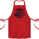 American Hot Rod Hotrod Enthusiast Car Cotton Apron 100% Organic Red