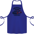 American Hot Rod Hotrod Enthusiast Car Cotton Apron 100% Organic Royal Blue