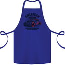 American Hot Rod Hotrod Enthusiast Car Cotton Apron 100% Organic Royal Blue