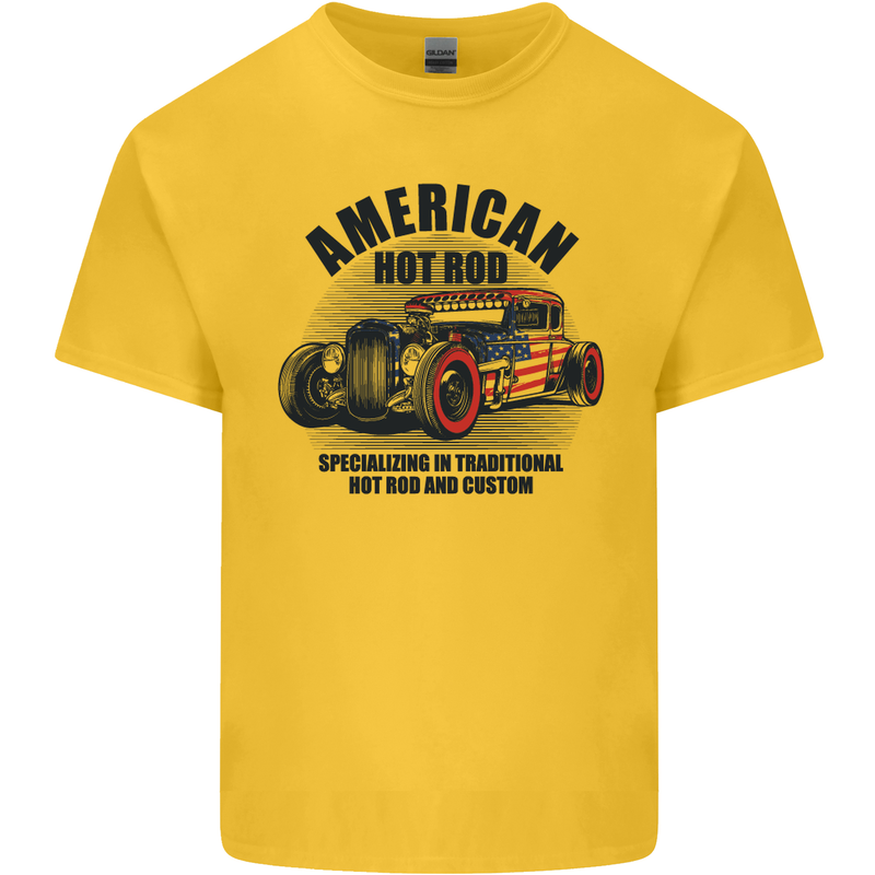 American Hot Rod Hotrod Enthusiast Car Kids T-Shirt Childrens Yellow