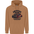 American Hot Rod Hotrod Enthusiast Car Mens 80% Cotton Hoodie Caramel Latte
