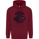 American Hot Rod Hotrod Enthusiast Car Mens 80% Cotton Hoodie Maroon