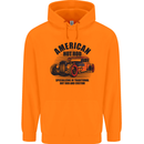 American Hot Rod Hotrod Enthusiast Car Mens 80% Cotton Hoodie Orange