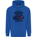 American Hot Rod Hotrod Enthusiast Car Mens 80% Cotton Hoodie Royal Blue