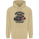 American Hot Rod Hotrod Enthusiast Car Mens 80% Cotton Hoodie Sand
