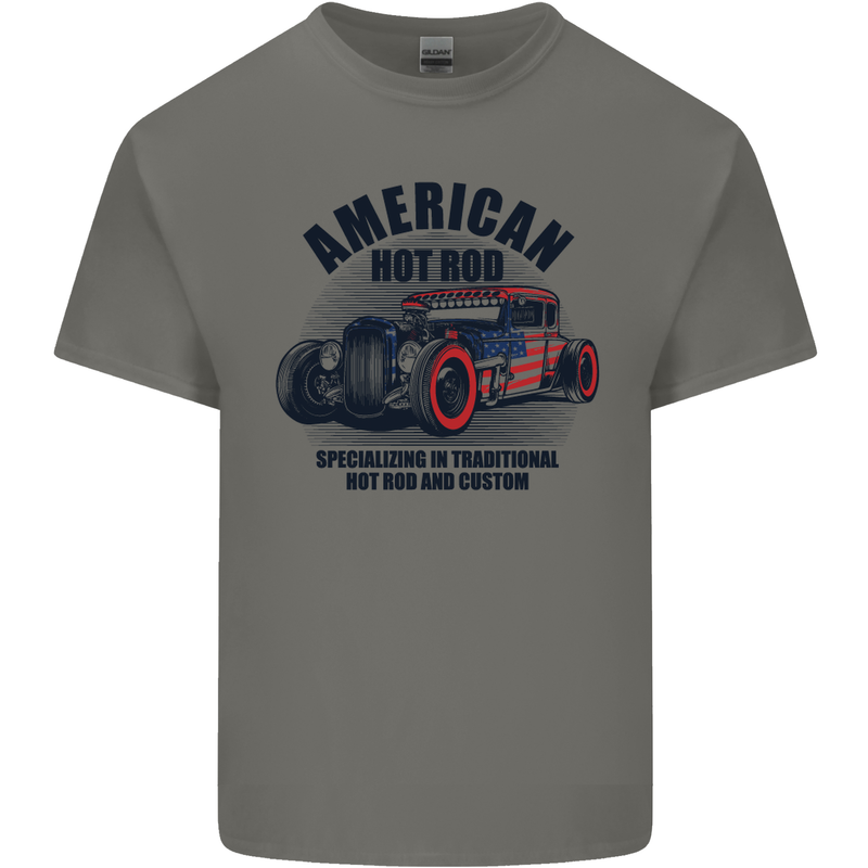 American Hot Rod Hotrod Enthusiast Car Mens Cotton T-Shirt Tee Top Charcoal