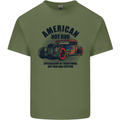 American Hot Rod Hotrod Enthusiast Car Mens Cotton T-Shirt Tee Top Military Green