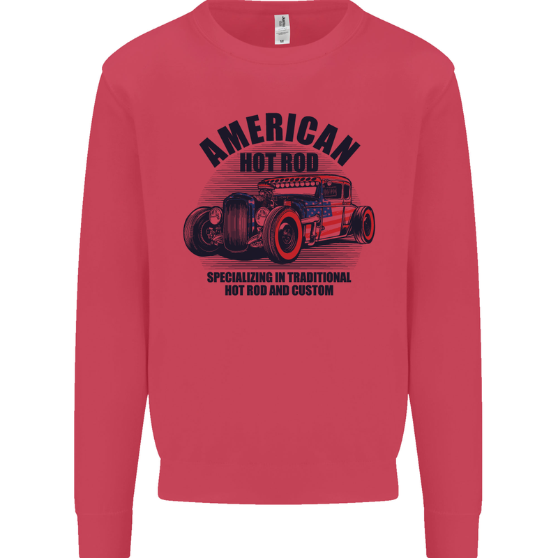 American Hot Rod Hotrod Enthusiast Car Mens Sweatshirt Jumper Heliconia