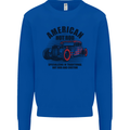 American Hot Rod Hotrod Enthusiast Car Mens Sweatshirt Jumper Royal Blue