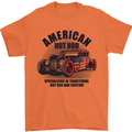American Hot Rod Hotrod Enthusiast Car Mens T-Shirt Cotton Gildan Orange