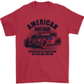American Hot Rod Hotrod Enthusiast Car Mens T-Shirt Cotton Gildan Red