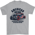 American Hot Rod Hotrod Enthusiast Car Mens T-Shirt Cotton Gildan Sports Grey