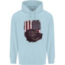 American Labrador USA Flag Dog Childrens Kids Hoodie Light Blue