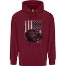 American Labrador USA Flag Dog Childrens Kids Hoodie Maroon