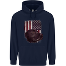 American Labrador USA Flag Dog Childrens Kids Hoodie Navy Blue