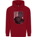 American Labrador USA Flag Dog Childrens Kids Hoodie Red