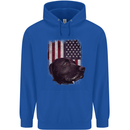 American Labrador USA Flag Dog Childrens Kids Hoodie Royal Blue