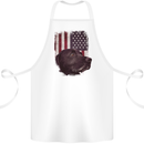 American Labrador USA Flag Dog Cotton Apron 100% Organic White