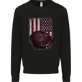 American Labrador USA Flag Dog Kids Sweatshirt Jumper Black