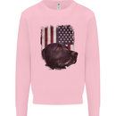 American Labrador USA Flag Dog Kids Sweatshirt Jumper Light Pink