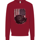 American Labrador USA Flag Dog Kids Sweatshirt Jumper Red