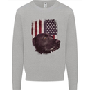 American Labrador USA Flag Dog Kids Sweatshirt Jumper Sports Grey