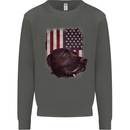 American Labrador USA Flag Dog Kids Sweatshirt Jumper Storm Grey