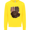 American Labrador USA Flag Dog Kids Sweatshirt Jumper Yellow