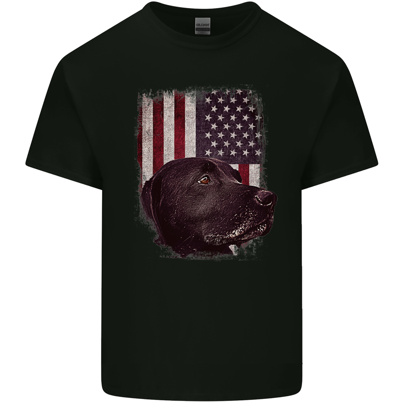 American Labrador USA Flag Dog Kids T-Shirt Childrens Black