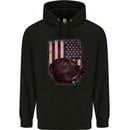 American Labrador USA Flag Dog Mens 80% Cotton Hoodie Black