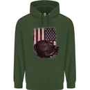 American Labrador USA Flag Dog Mens 80% Cotton Hoodie Forest Green