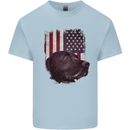 American Labrador USA Flag Dog Mens Cotton T-Shirt Tee Top Light Blue