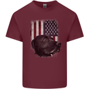 American Labrador USA Flag Dog Mens Cotton T-Shirt Tee Top Maroon