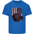 American Labrador USA Flag Dog Mens Cotton T-Shirt Tee Top Royal Blue