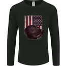 American Labrador USA Flag Dog Mens Long Sleeve T-Shirt Black