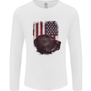 American Labrador USA Flag Dog Mens Long Sleeve T-Shirt White
